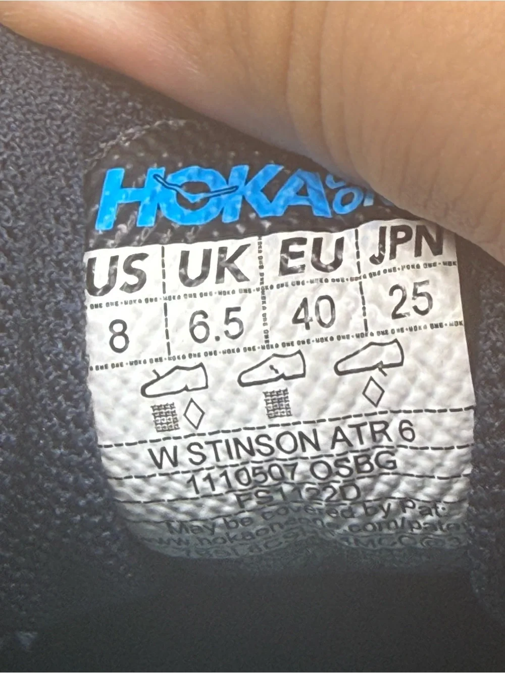 Hoka Stinson ATR 6 (Men’s 8 Women’s 9.5)